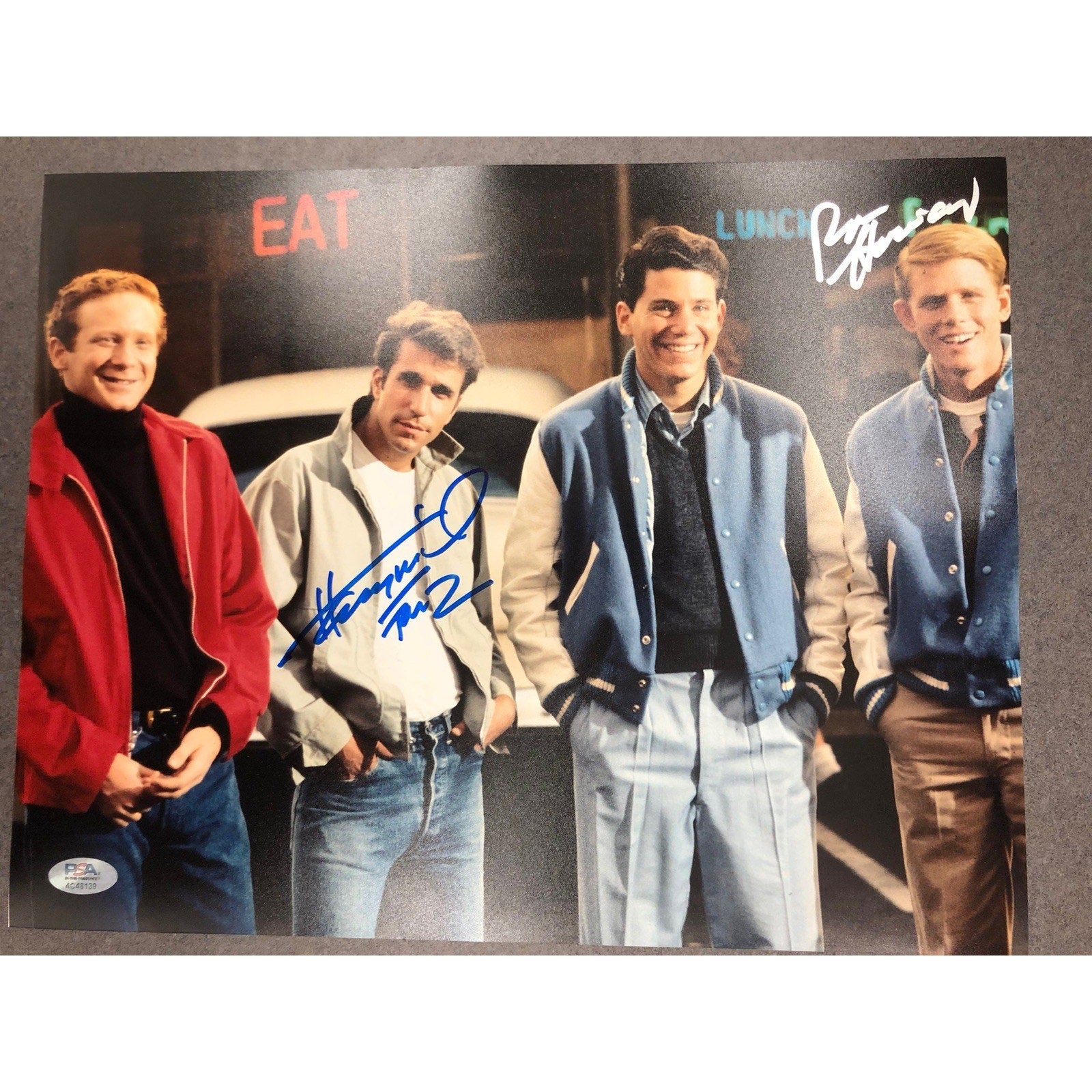 Henry Winkler & Ron Howard Happy Days Fonzie & Richie signed 11X14 PSA Autograph