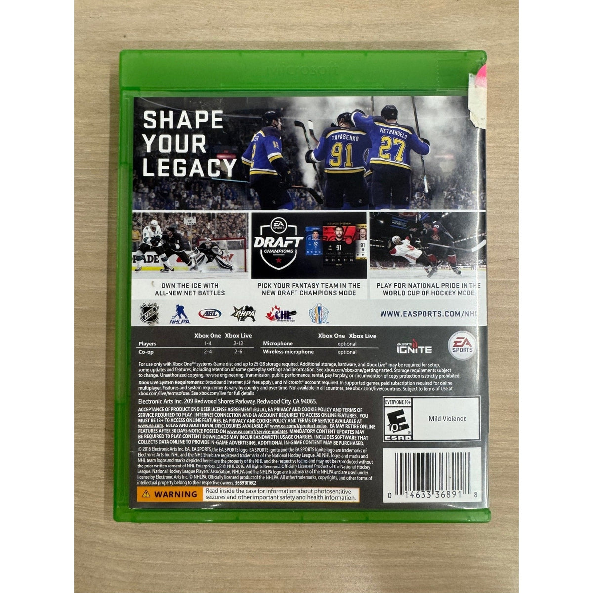 NHL 17 Xbox One Video Game Hockey Sports Multiplayer Online