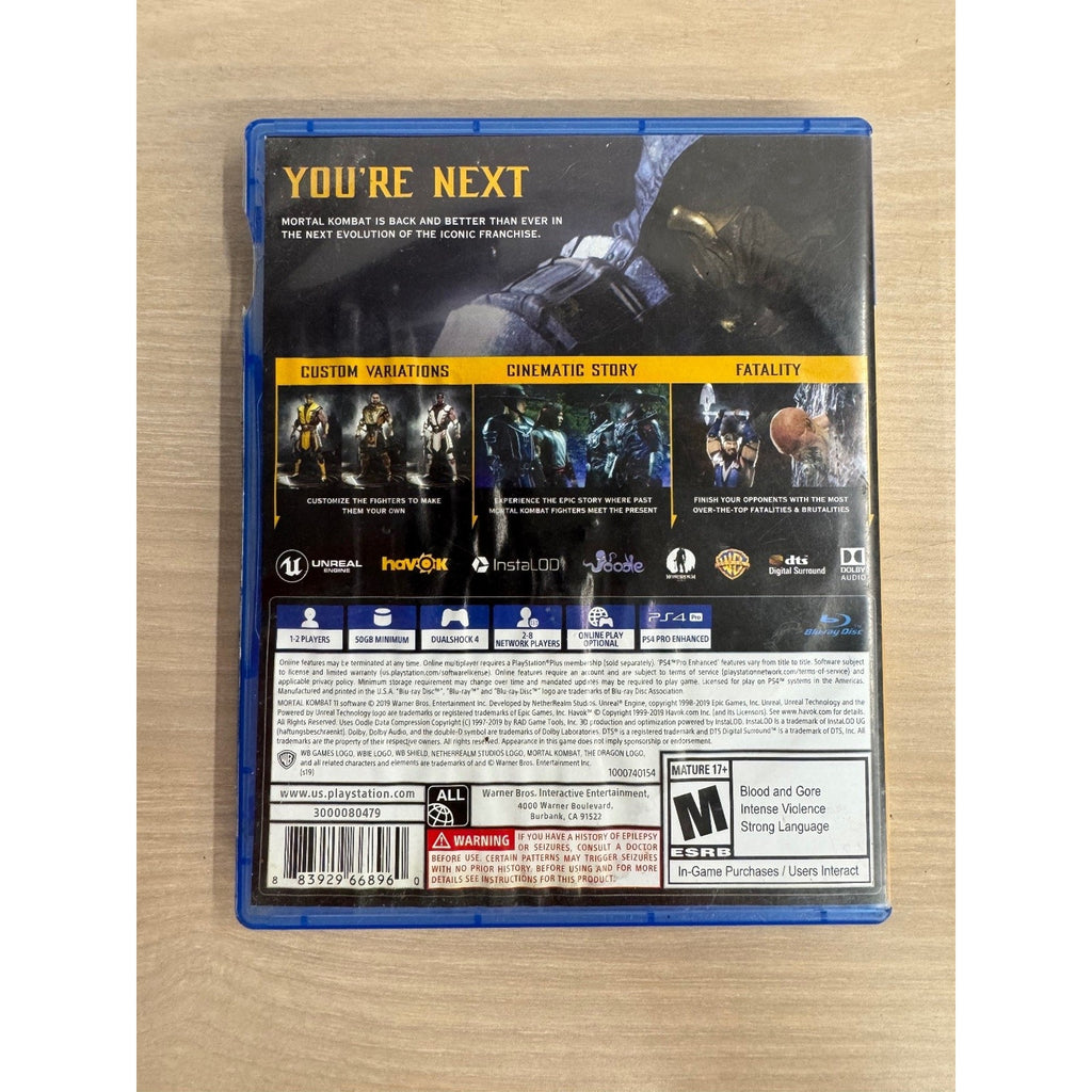 Mortal Kombat 11 PS4 PlayStation 4 Video Game Fighting Multiplayer