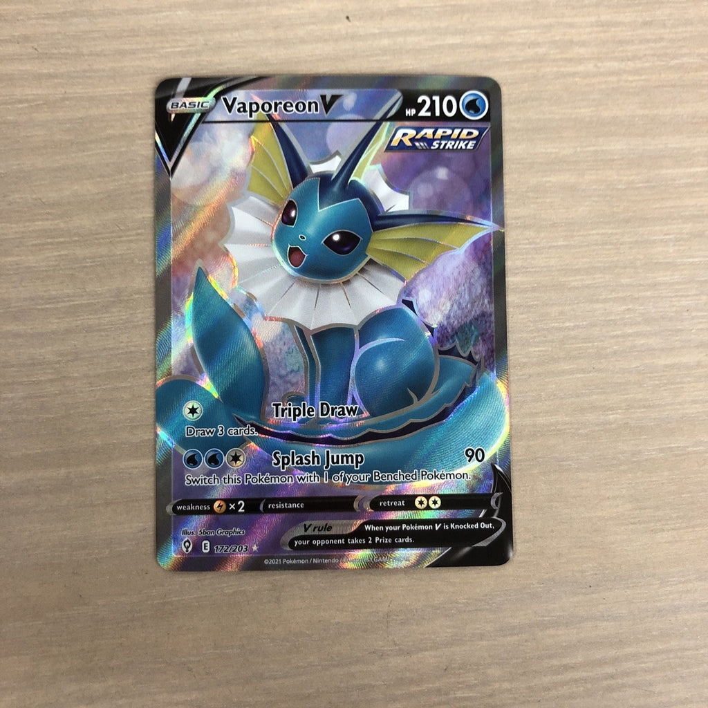 Vaporeon V (Full Art) 172/203 SWSH07: Evolving Skies Holo