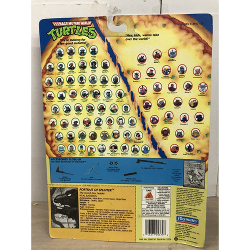 1992 Vintage Teenage Mutant Ninja Turtles Splinter Playmates TMNT Trading Card