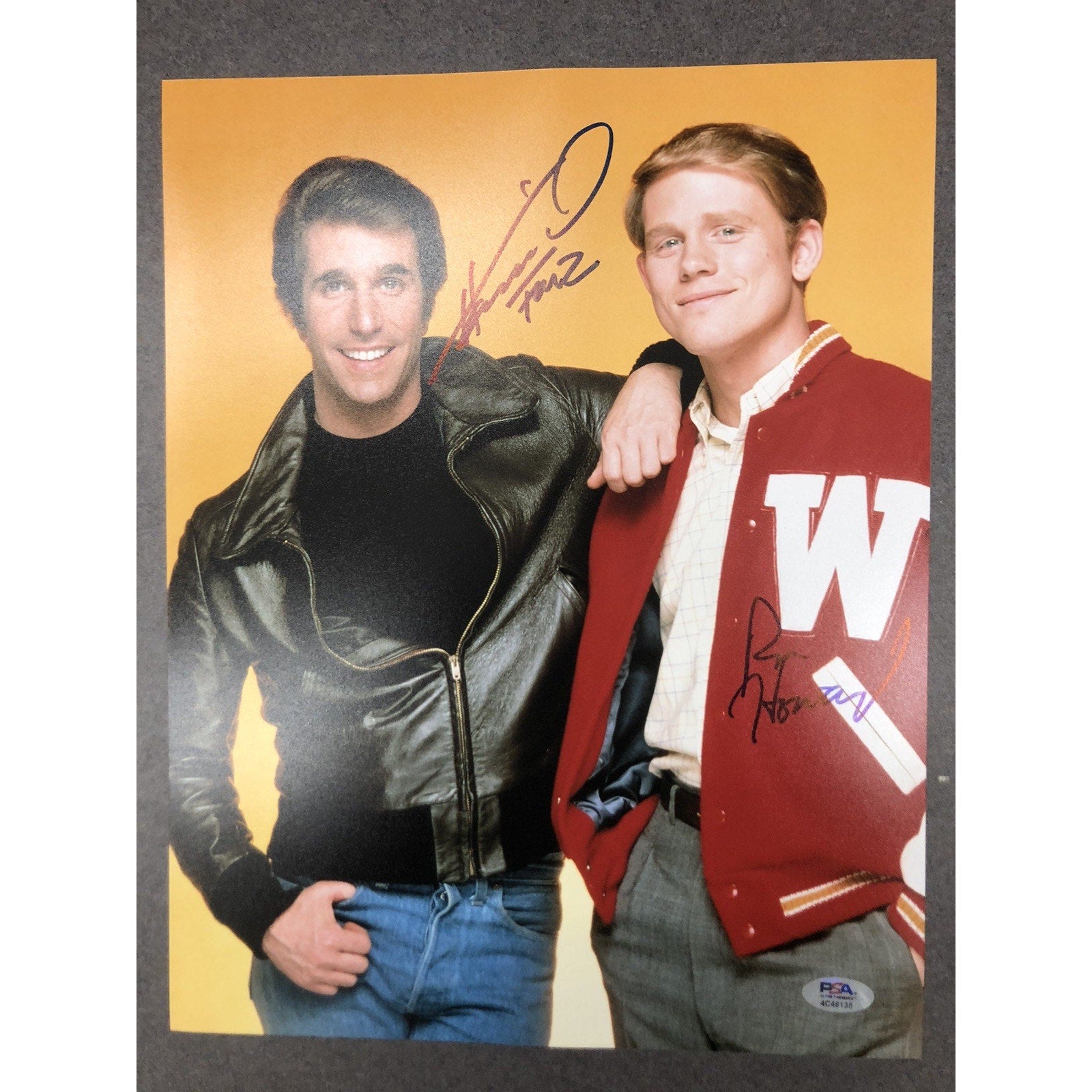 Henry Winkler & Ron Howard Happy Days Fonzie & Richie signed 11X14 PSA Autograph