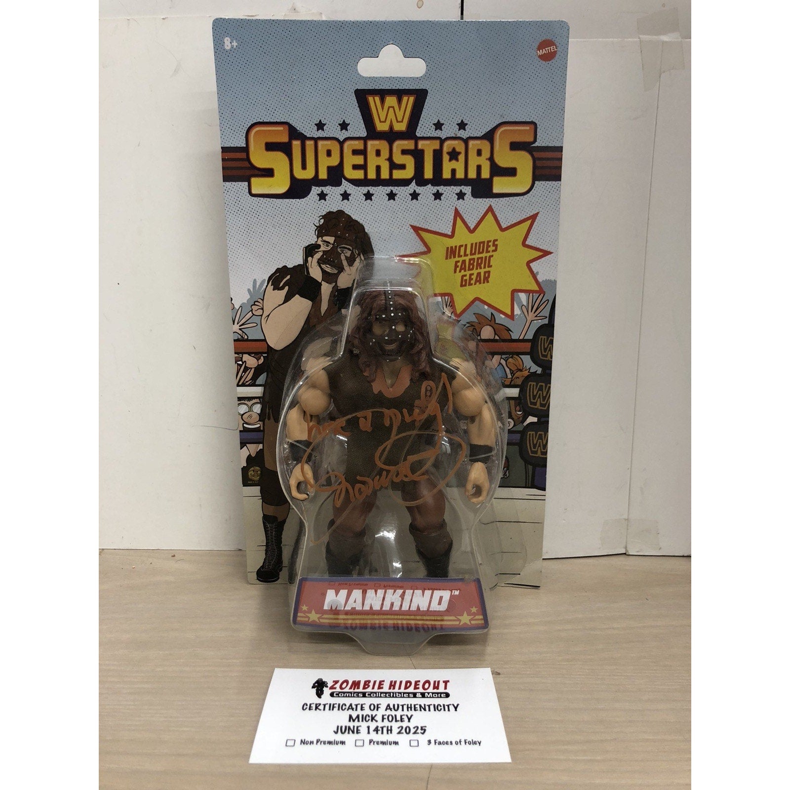 WWE MICK FOLEY Signed Mattel Mankind Superstar Figure AUTOGRAPH W/ STORE COA