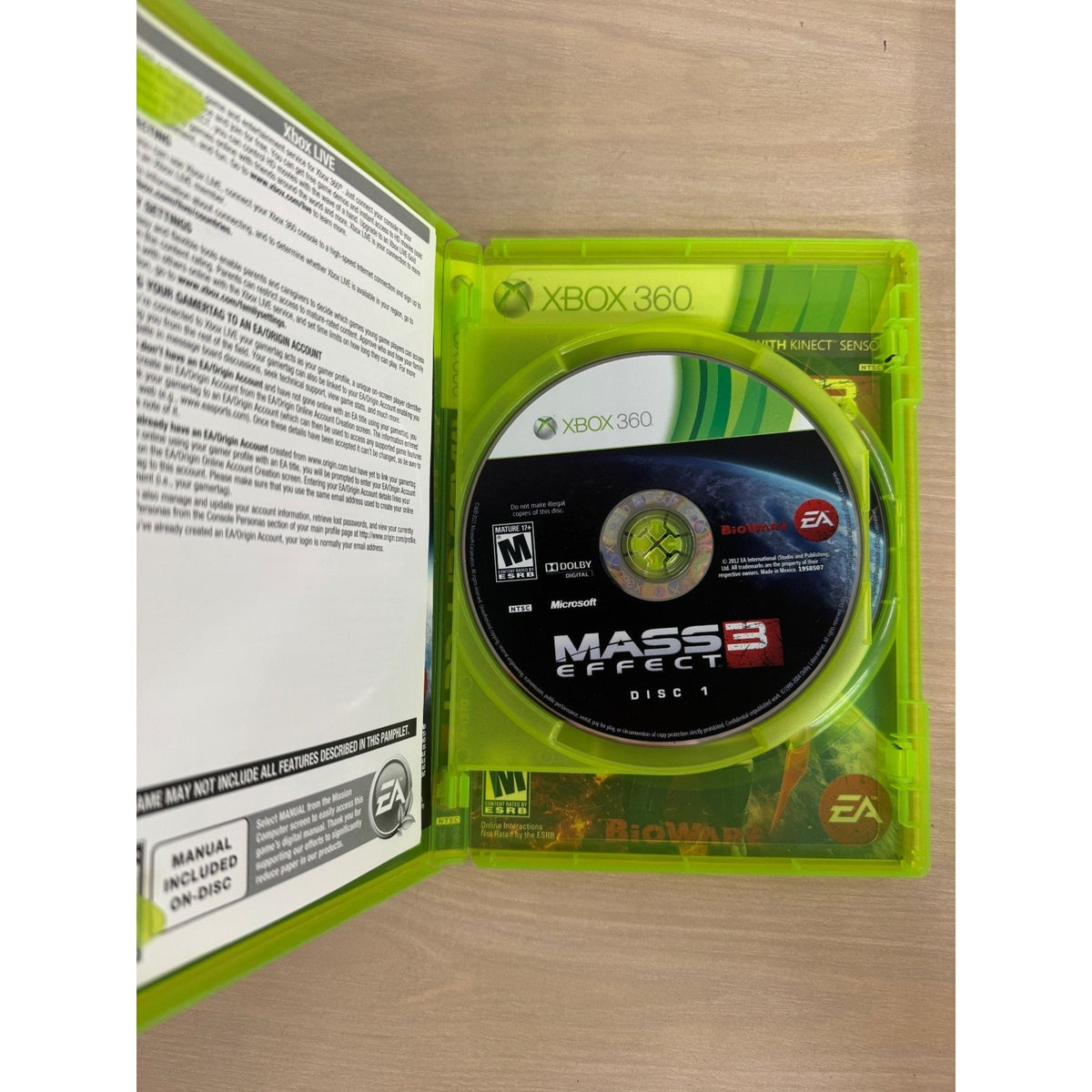 Mass Effect 3 Xbox 360 Video Game RPG Shooter Multiplayer Kinect