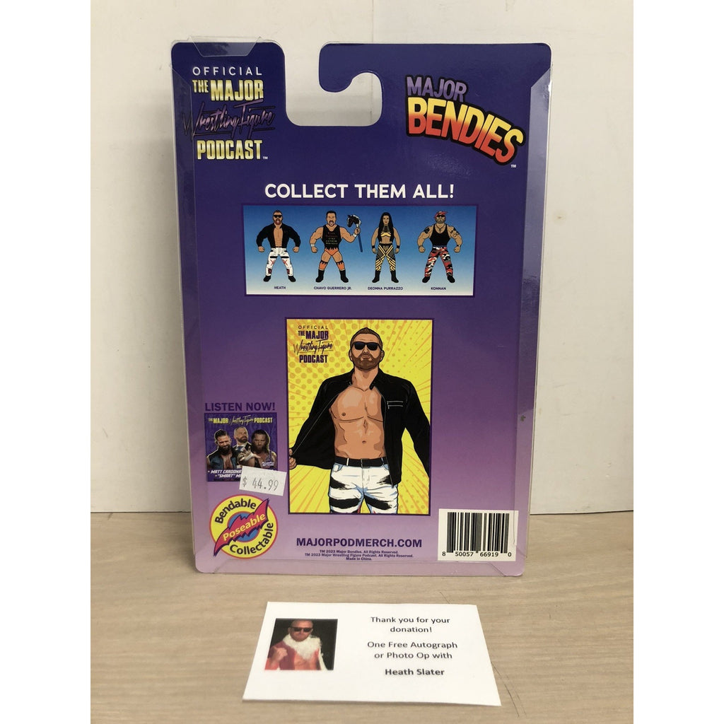 Signed Heath Major Wrestling Figure Podcast Bendies Autographed WWE Series 5