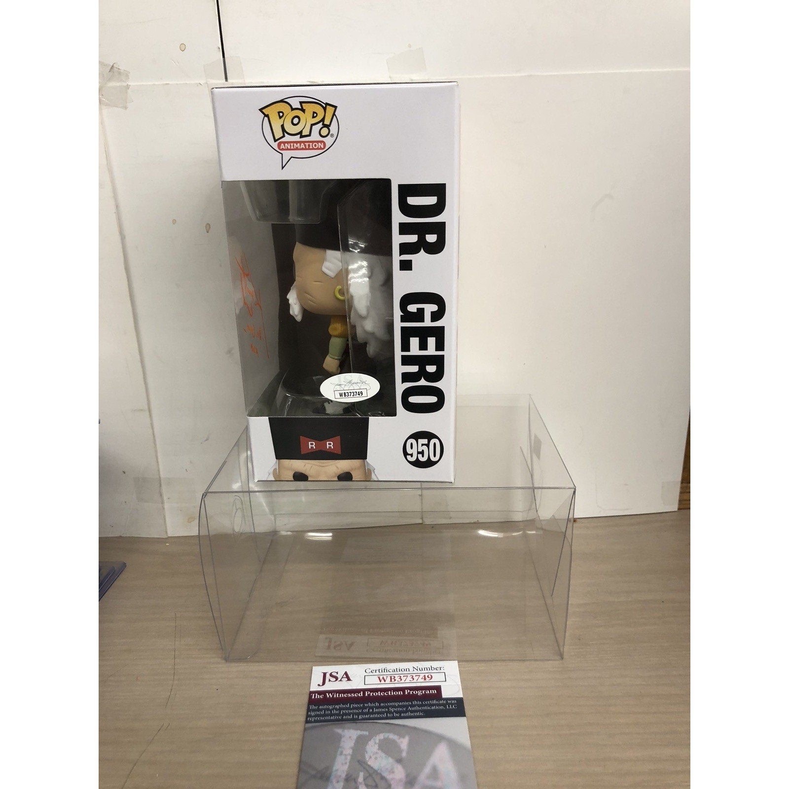 Signed Kent Williams Autographed Dr. Gero Dragon Ball Z Funko Pop #950 JSA COA