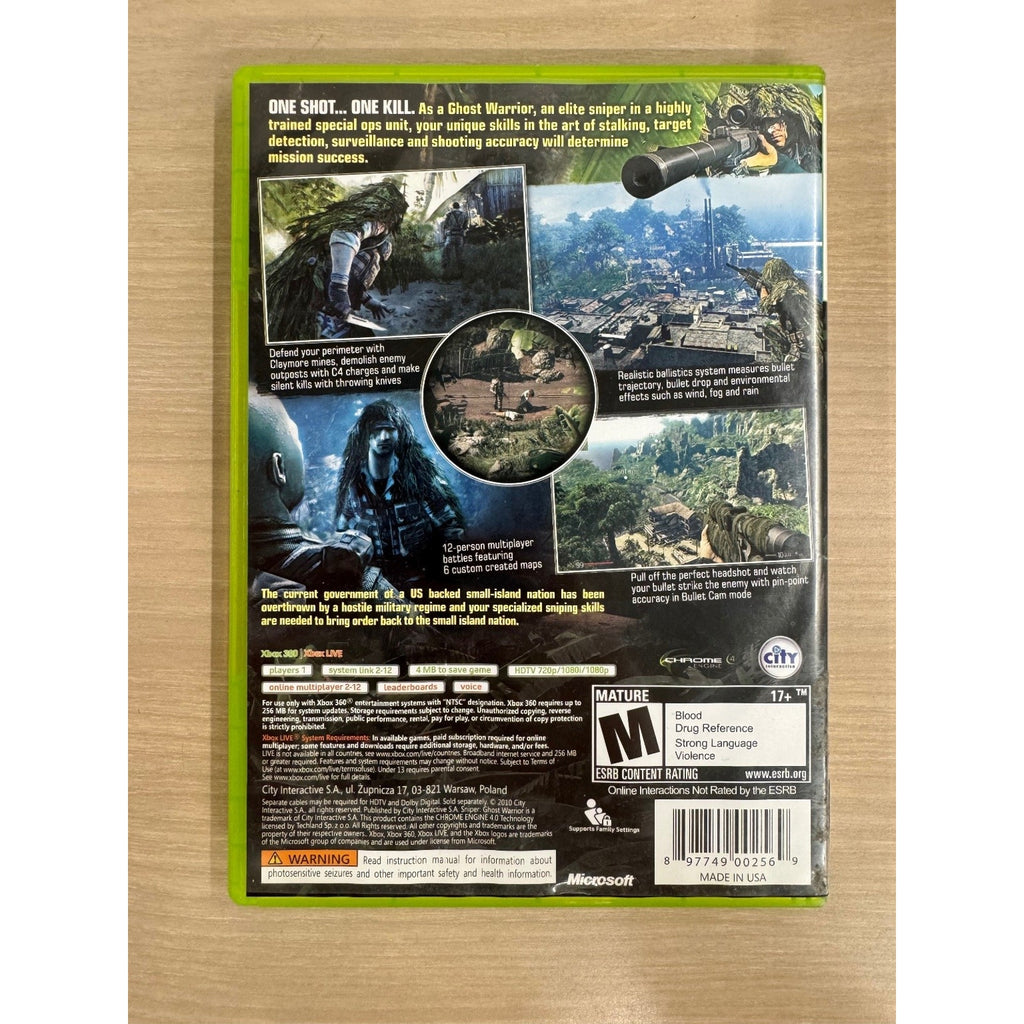 Sniper Ghost Warrior Platinum Hits Xbox 360 Video Game Shooter