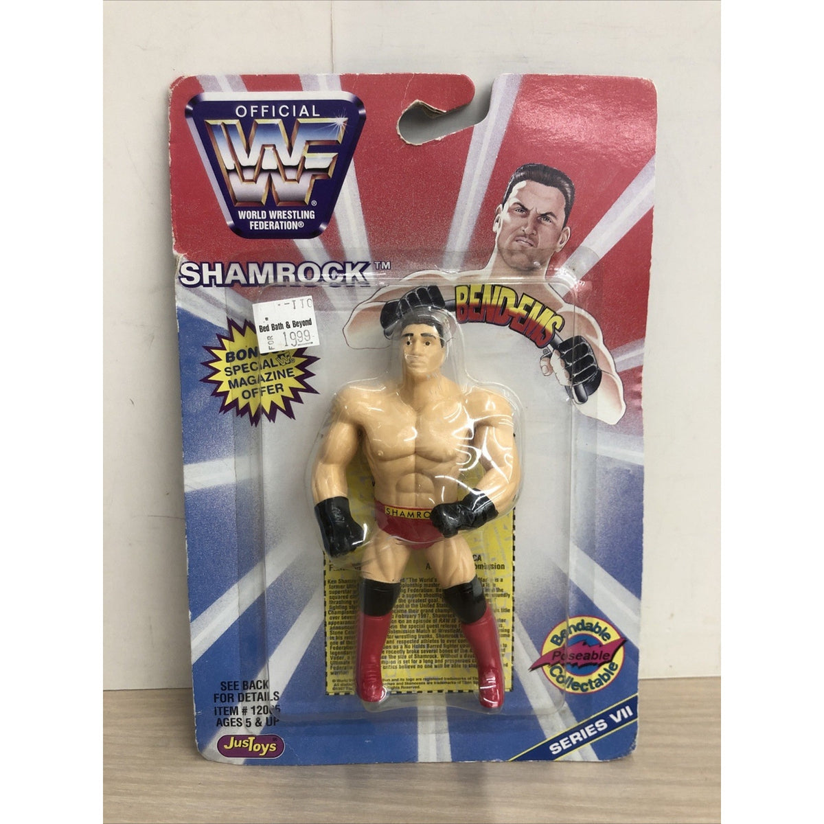 Ken Shamrock Bend-em Action Figure Official 1997 WWF