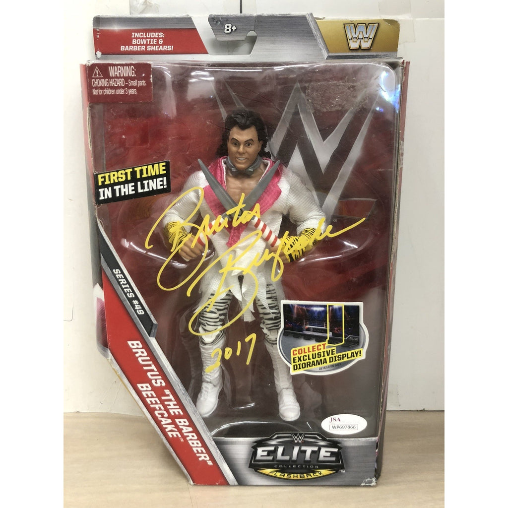 WWE Elite Wrestling Figure Brutus The Barber Beefcake Signed Autograph JSA COA