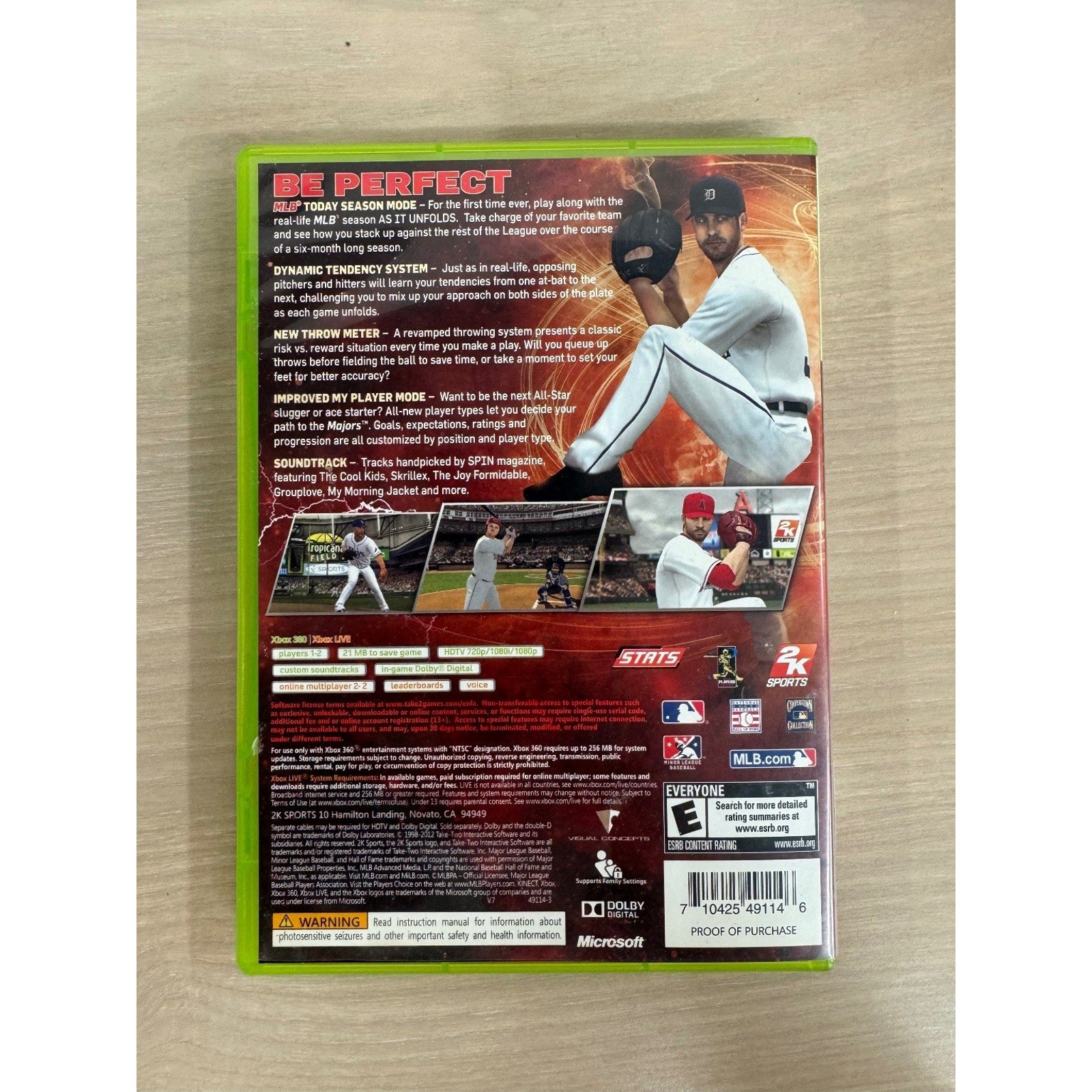 MAJOR LEAGUE BASEBALL 2K12 Xbox 360 Video Game Sports Baseball