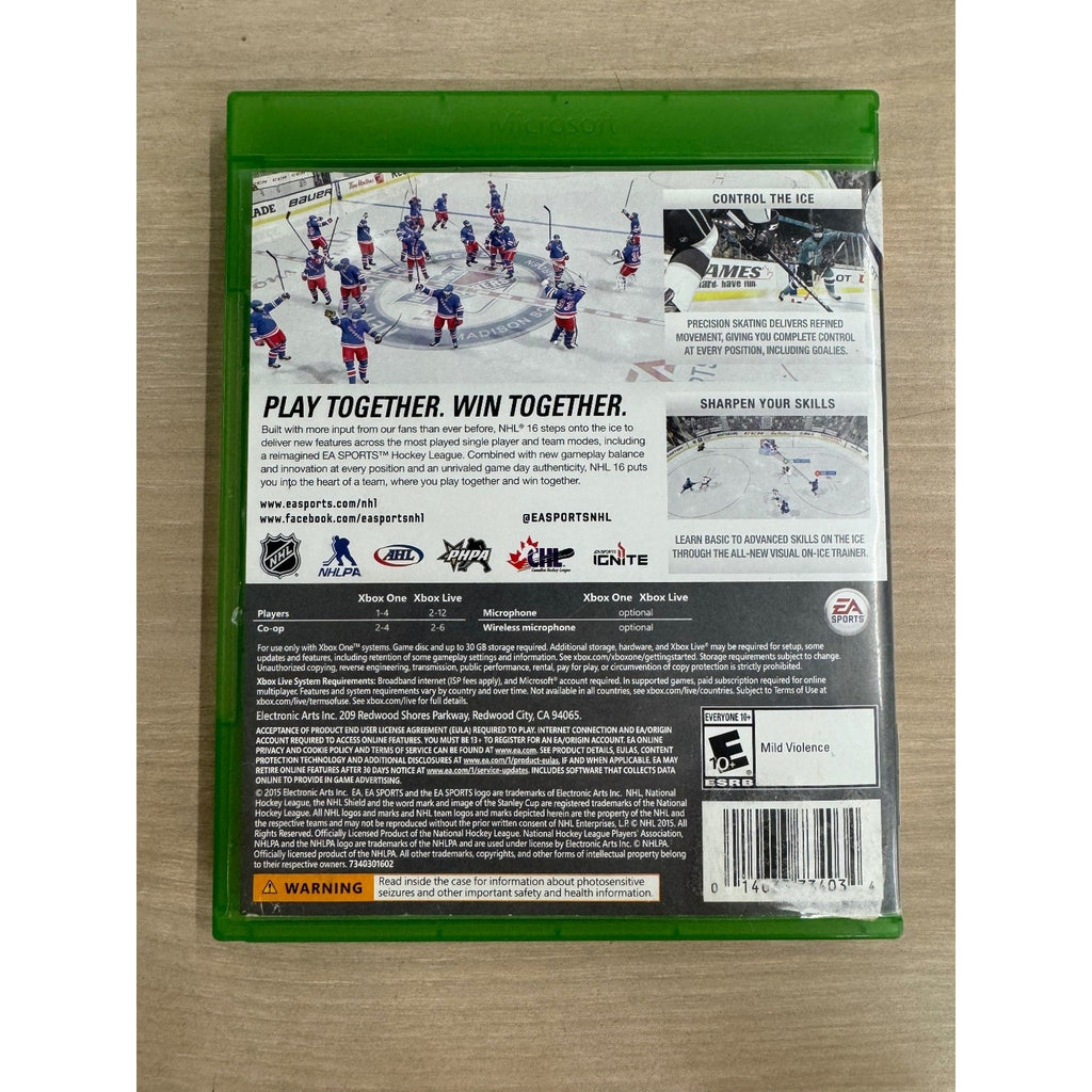 NHL 16 Xbox One Video Game Hockey Sports EA Sports Multiplayer