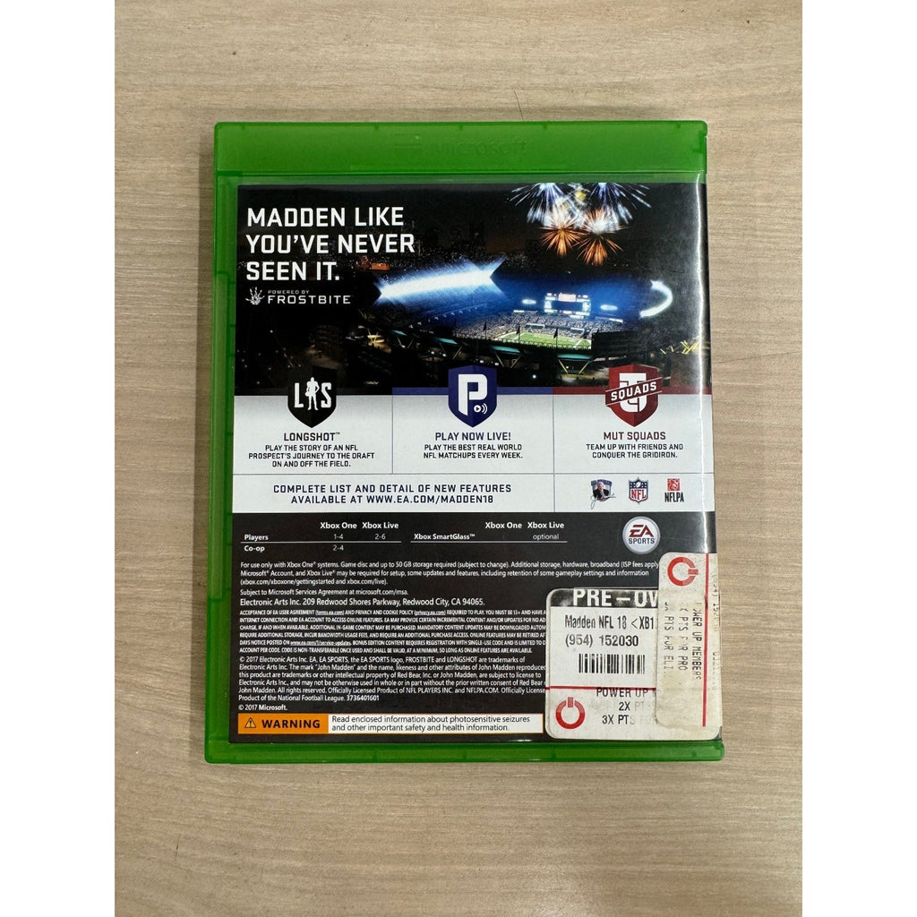 Madden NFL 18 Standard Edition Xbox One Video Game Football Sports