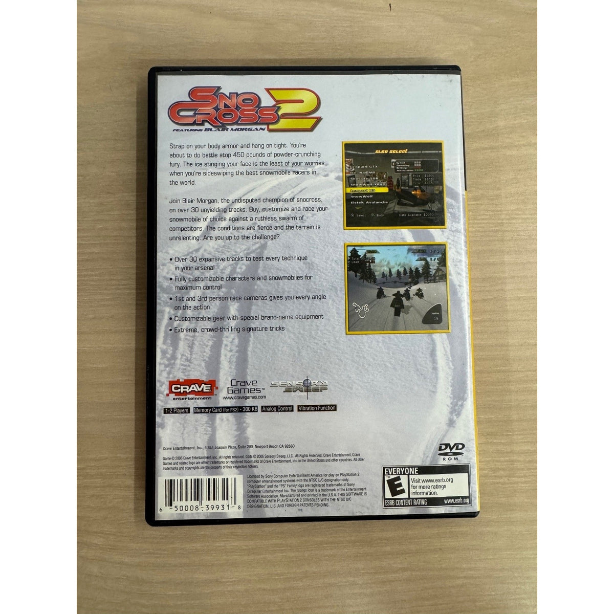 Sno Cross 2 Featuring Blair Morgan PlayStation 2 PS2 Racing Video Game