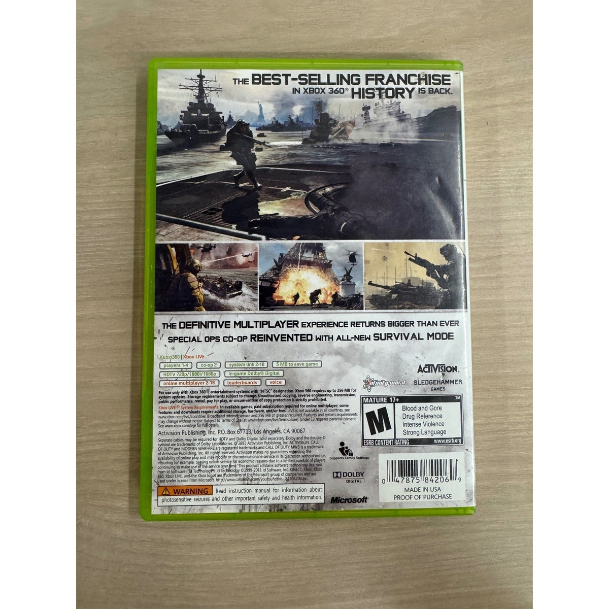 Call of Duty MW3 Xbox 360 Video Game FPS Multiplayer NTSC