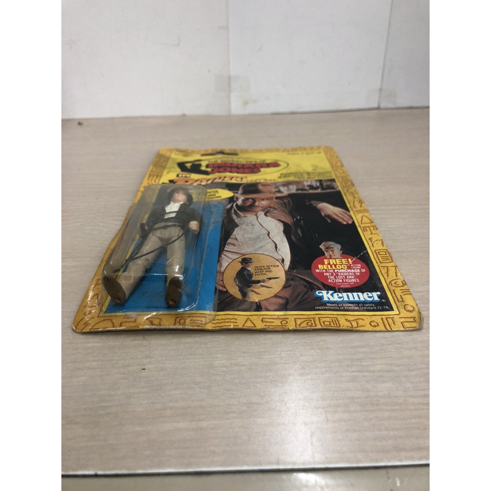 1982 Kenner Indiana Jones ROTLA Indiana Jones Action Figure 4 Back Card See Pics