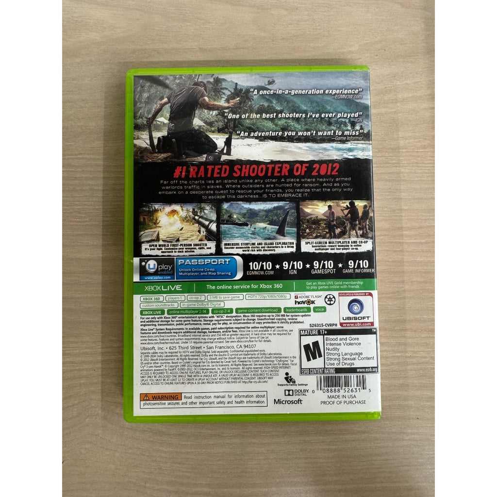 Far Cry 3 Platinum Hits Xbox 360 Video Game Open World Shooter FPS