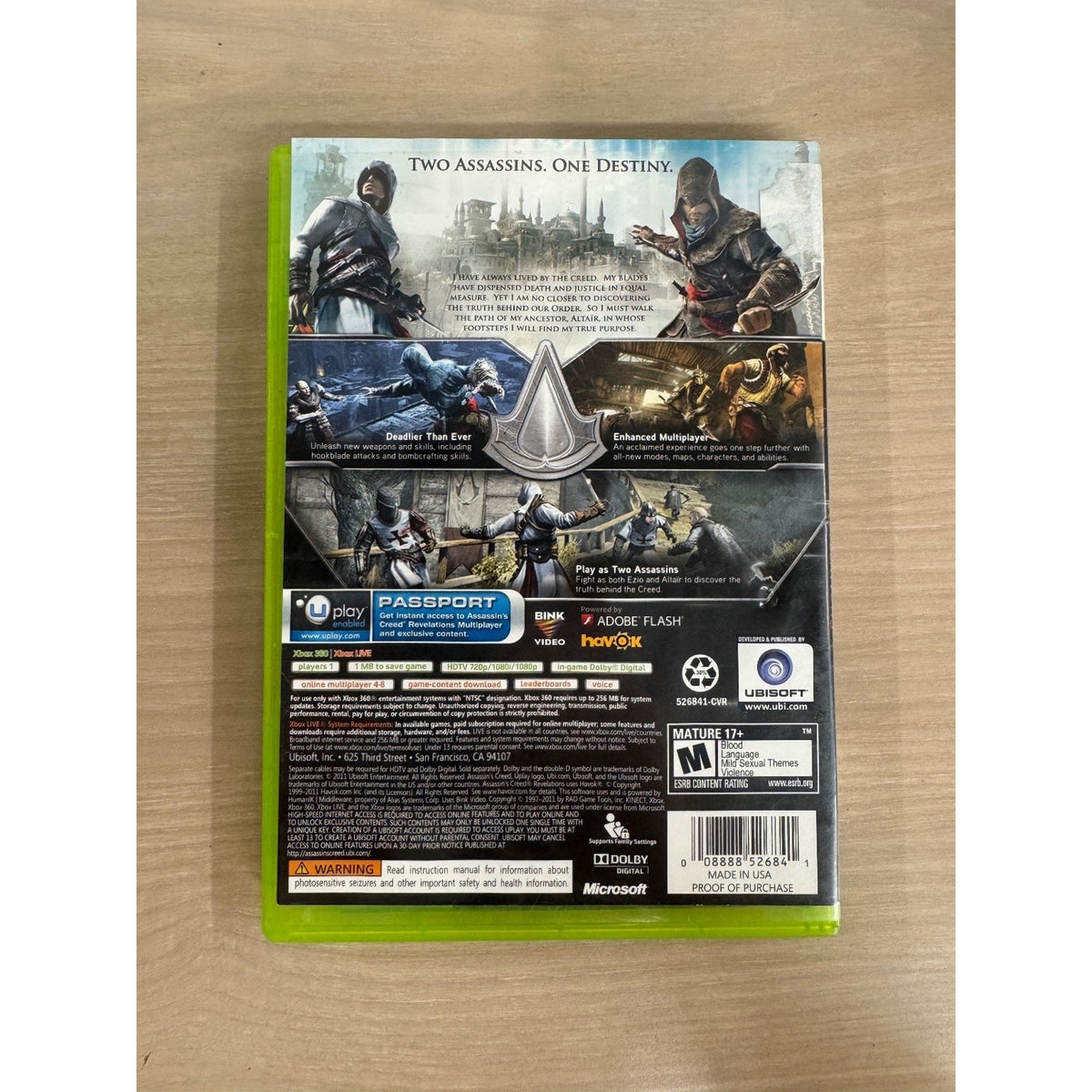 Assassin's Creed Revelations Xbox 360 Video Game Multiplayer NTSC