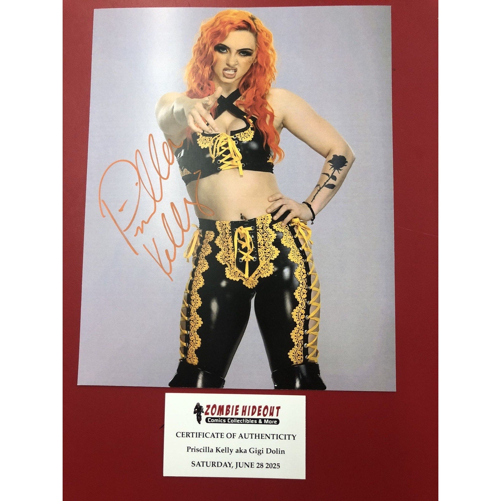 Gigi Dolin AKA Priscilla Kelly 8x10 Photo Autograph Signed WWE NXT Store CoA