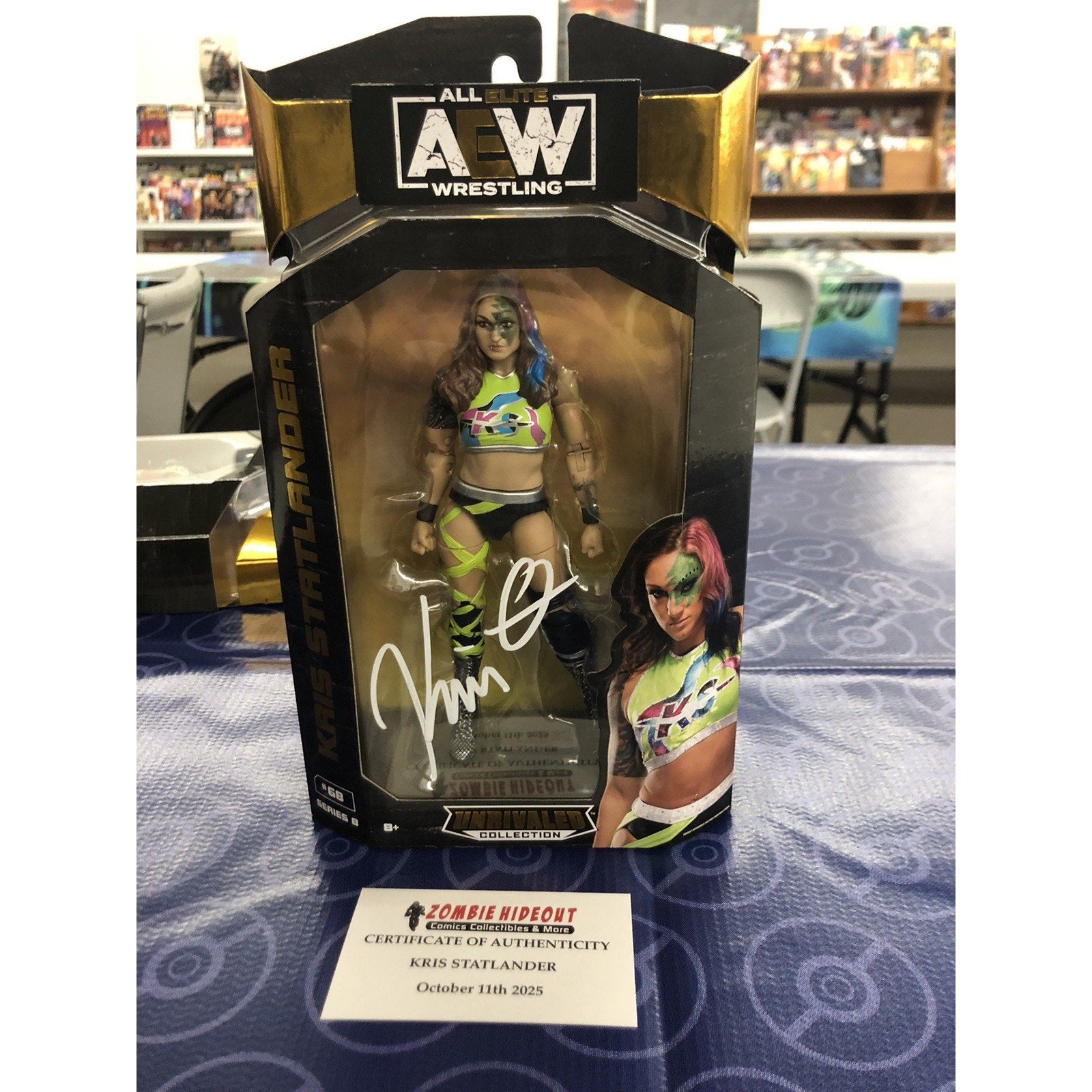 AEW Kris Statlander Signed Autograph All Elite Unrivaled WHITE INK W/Store COA
