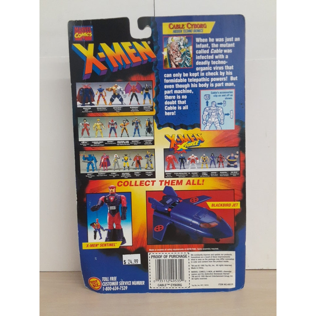 Cable Cyborg X-Men/X-Force Marvel Comics Toybiz 1995 Vintage Action Figure