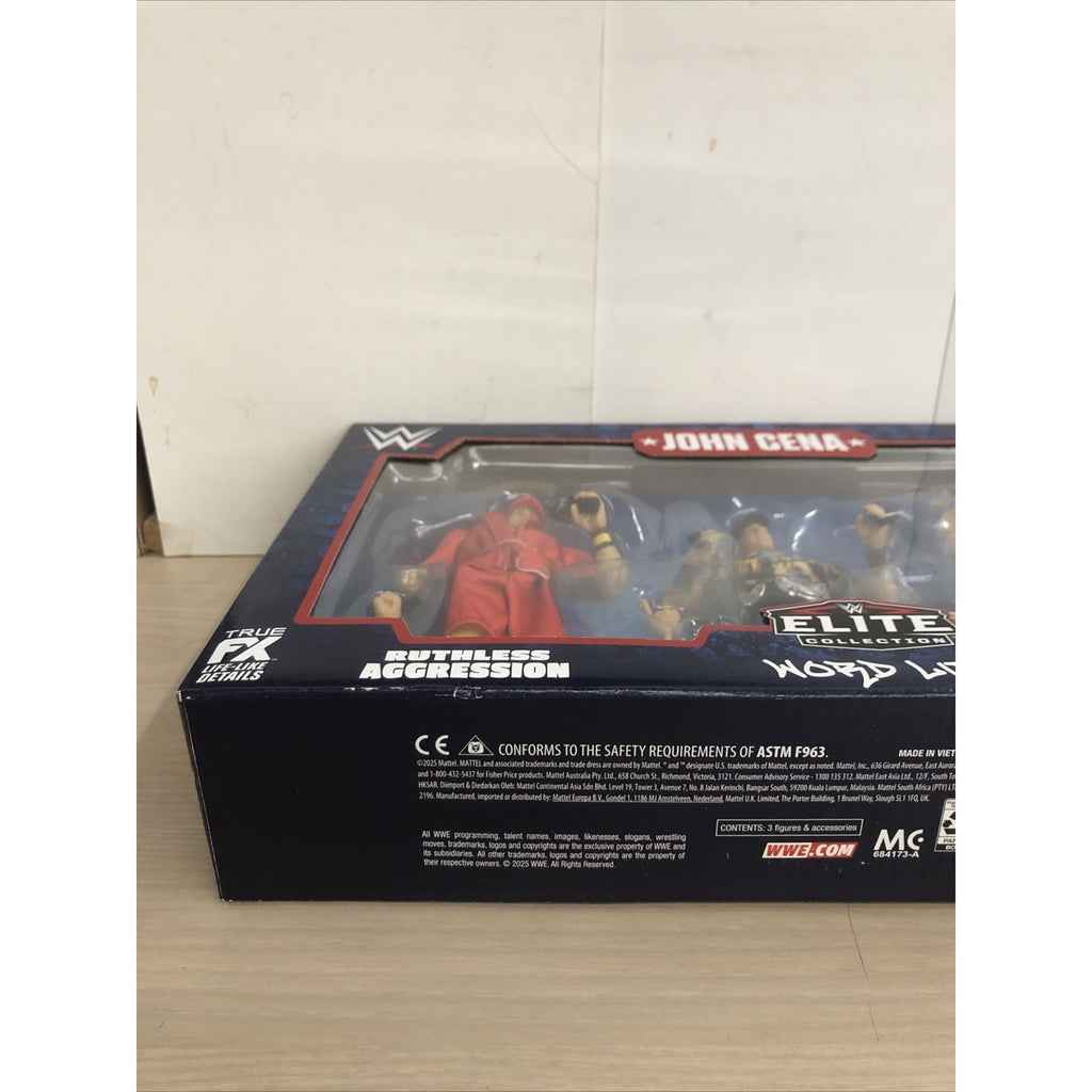 WWE Elite Collection John Cena 3-Pack Mattel Ruthless Aggression Word Life
