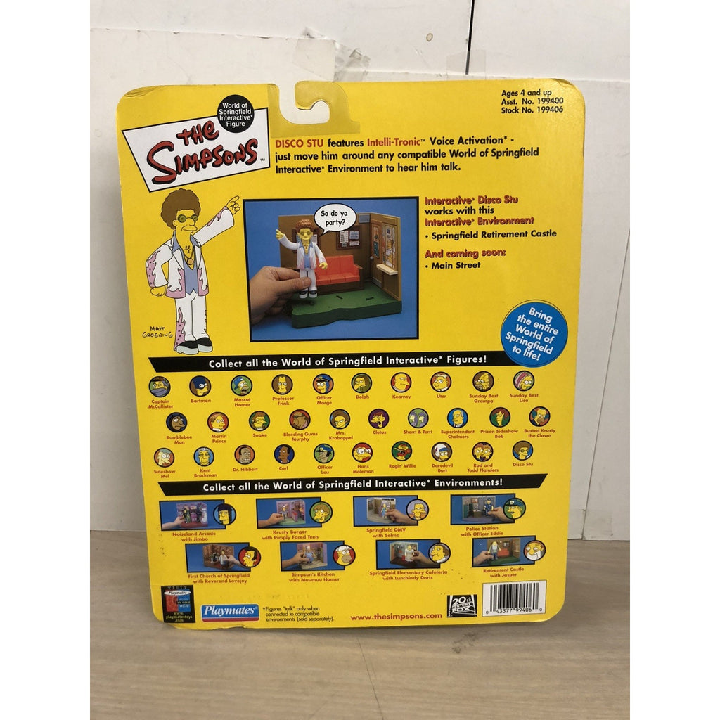 The Simpsons World Of Springfield Disco Stu Action Figure Playmates