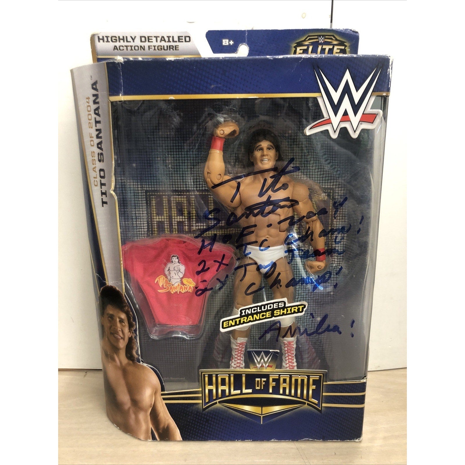 WWE ELITE HALL OF FAME TITO SANTANA - CLASS OF 2004 SIGNED AUTOGRAPHED NO COA