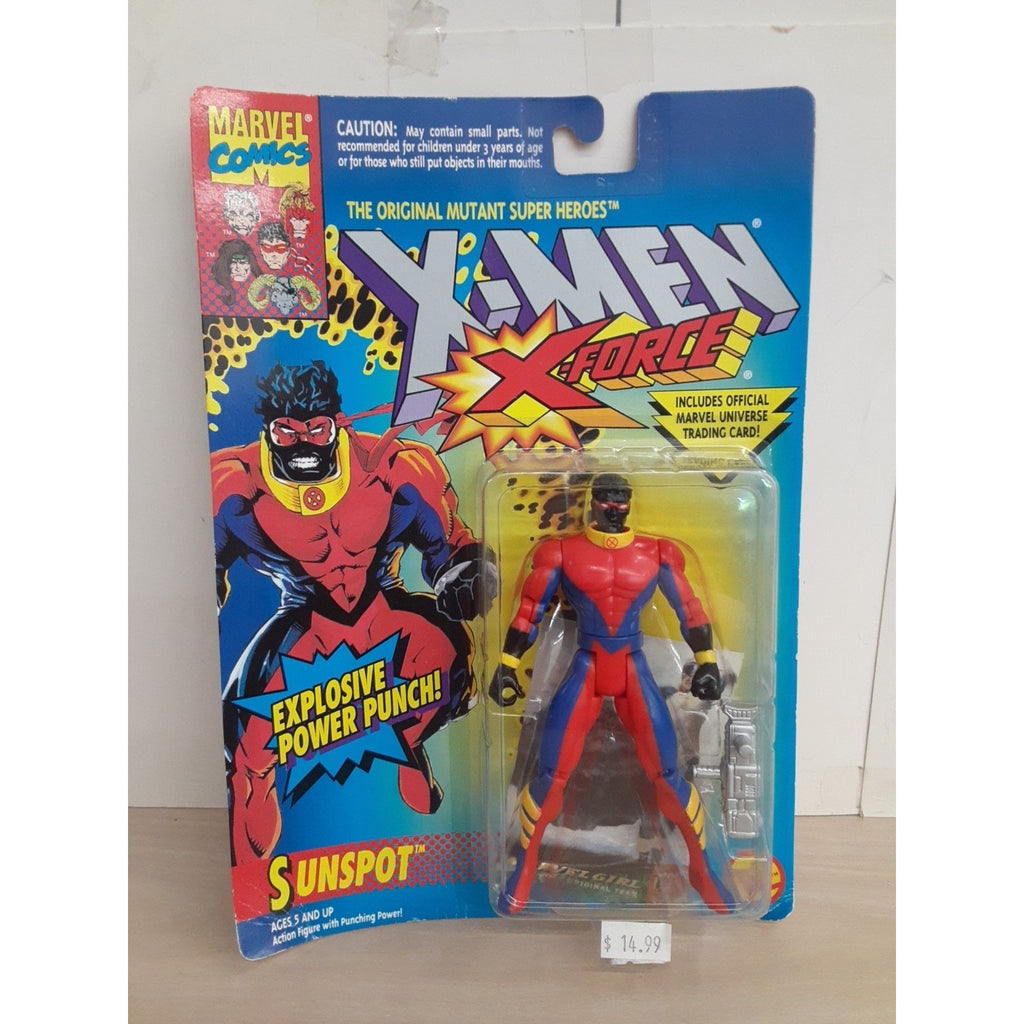 Marvel X-Men X-Force Sunspot Action Figure Explosive Power Punch 1994 Toy Biz