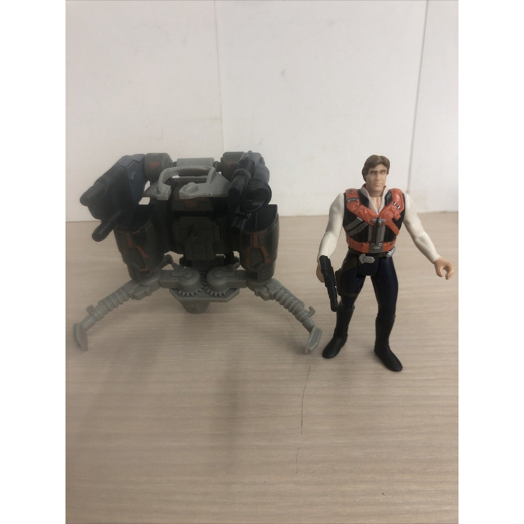 Star Clone Wars 3.75 POTF2 Deluxe HAN SOLO w/ SMUGGLER FLIGHT PACK figure LOOSE