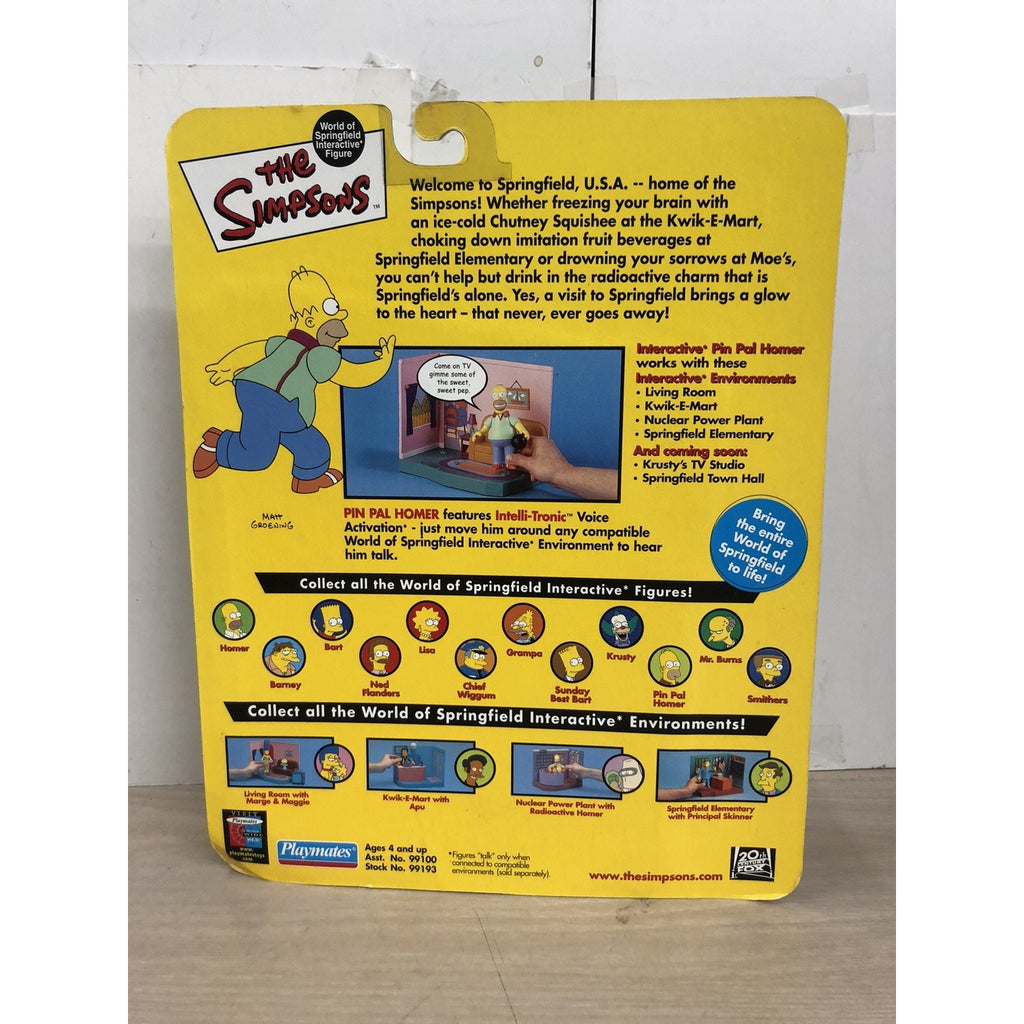 The Simpsons World Of Springfield Pin Pal Homer Action Figure Playmates