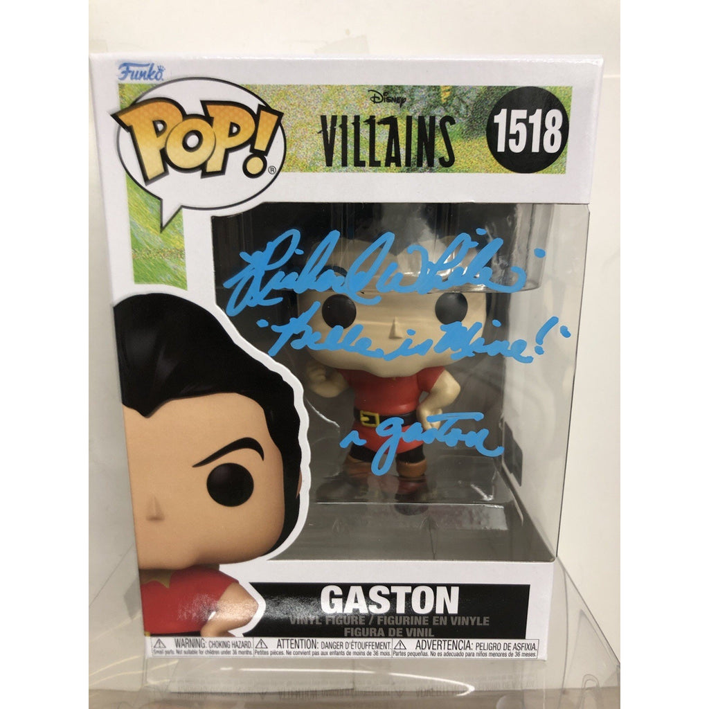 Signed Richard White Gaston Disney Villains 1518 Funko Pop COA Autograph Inscr