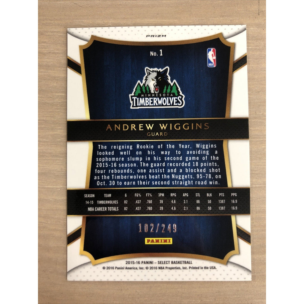 2015-16 Panini Select Basketball Andrew Wiggins Blue Prizm /249
