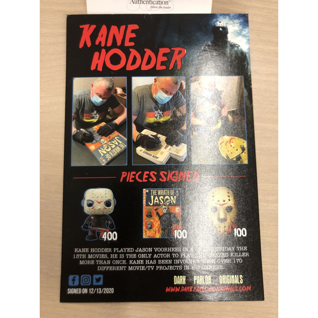 KANE HODDER Signed Funko Pop #01 Figure Jason Voorhees Friday the 13th JSA CoA