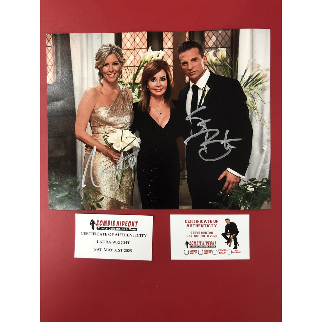 STEVE BURTON & LAURA WRIGHT Jason & Carly General Hospital Dual Signed 8x10 COA
