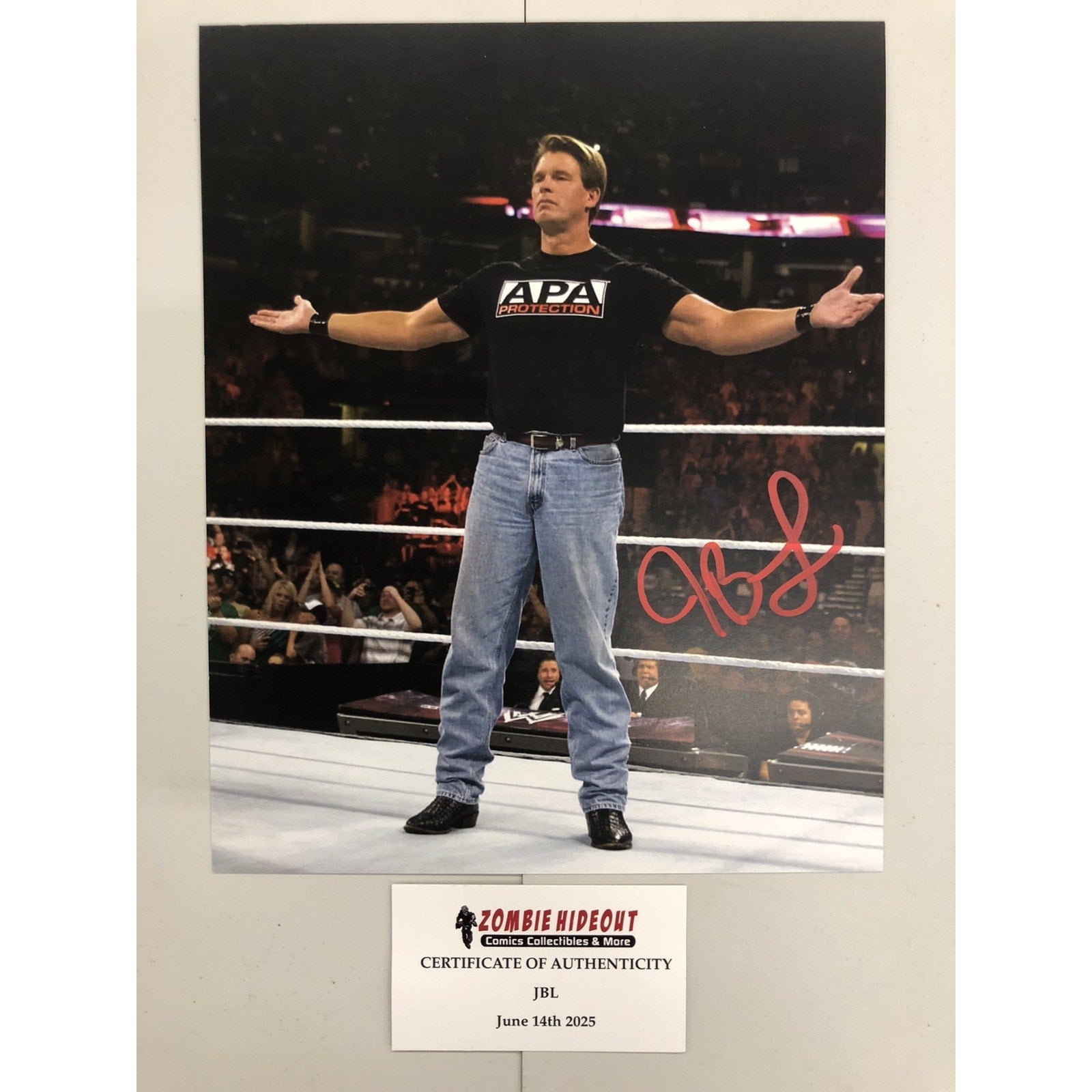 WWE John Bradshaw Layfield APA Signed JBL 8x10 Photo Autograph W/ Store COA