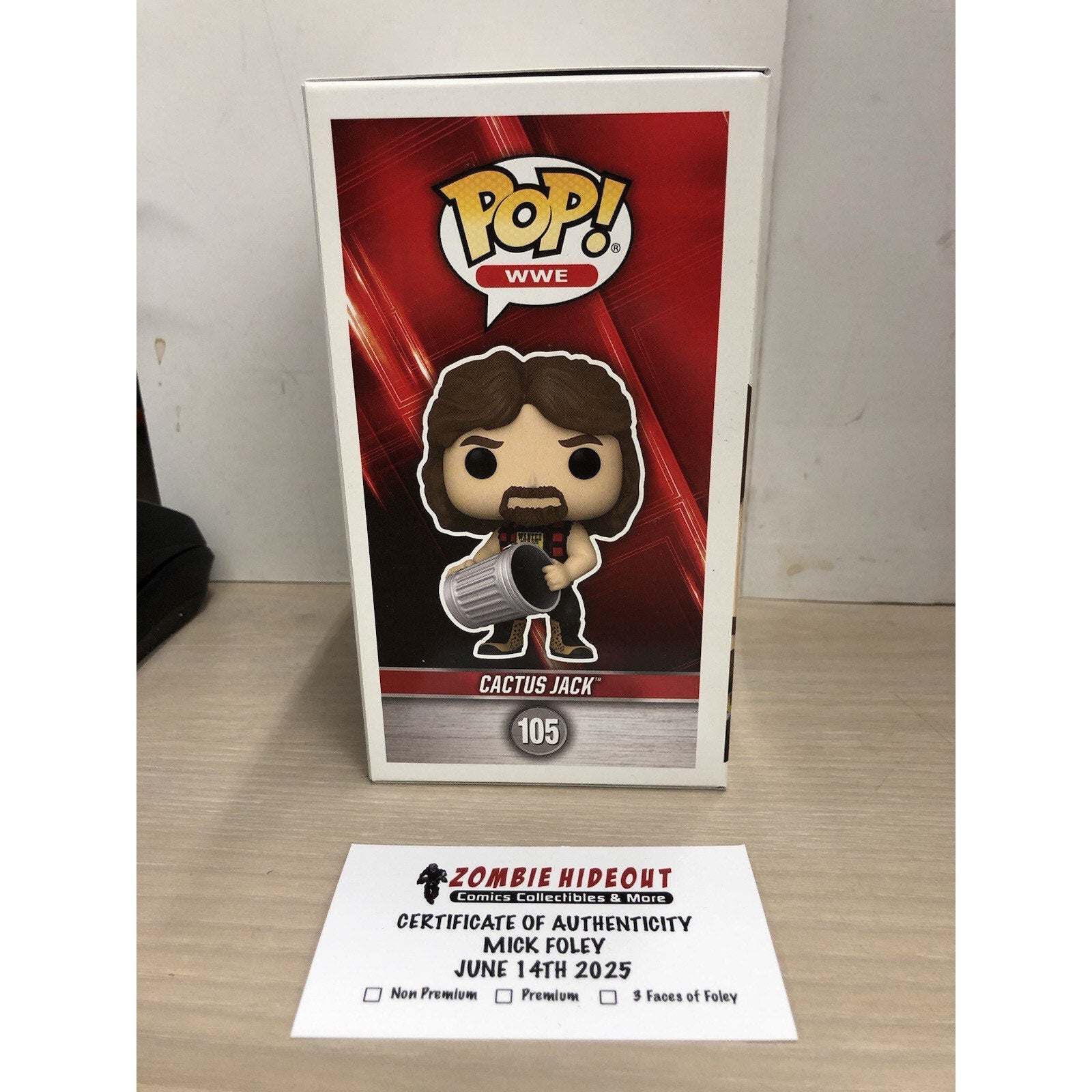 Cactus Jack Signed Funko Pop #105 W/ Inscription Autograph PSA CoA Mick Foley