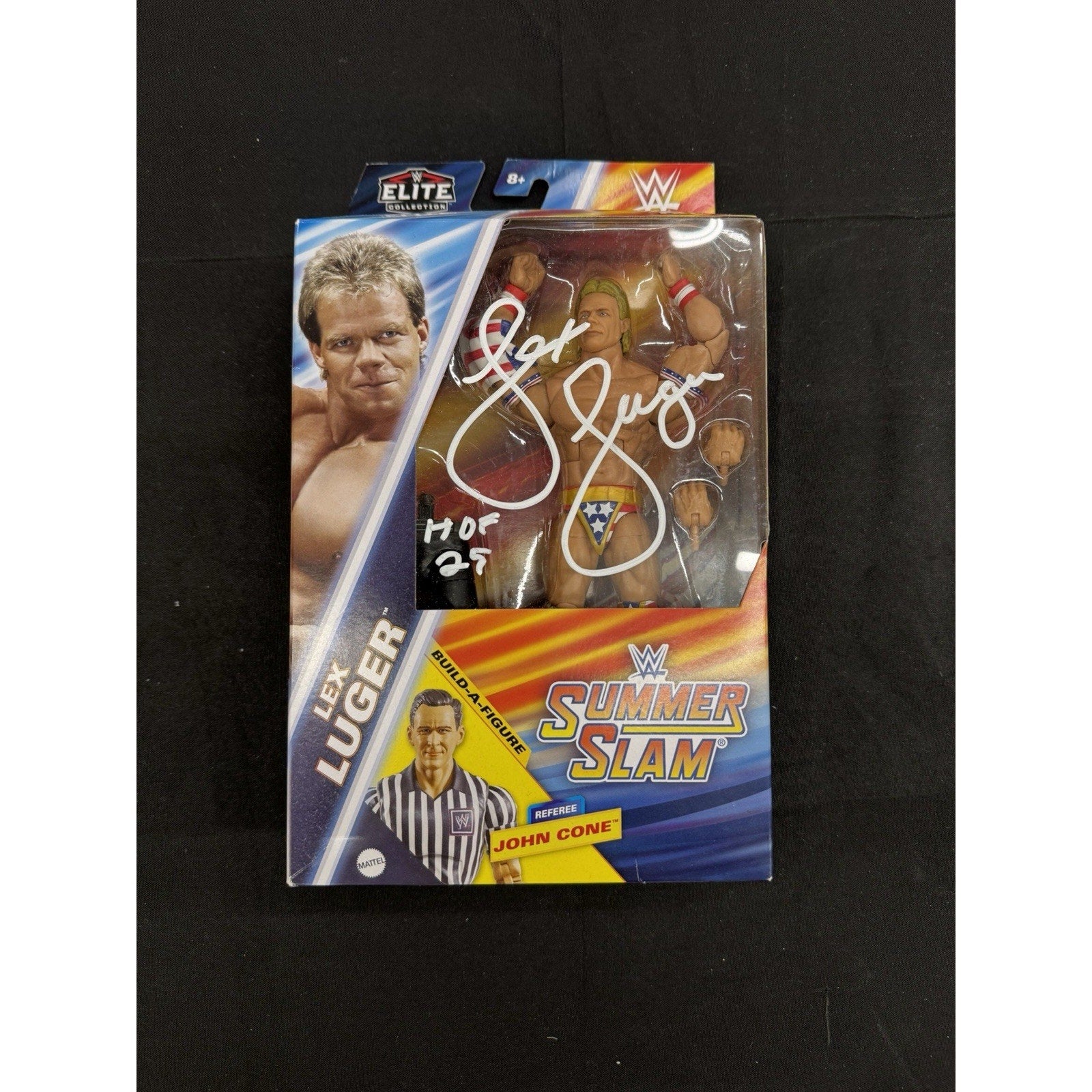 Lex Luger WWE WWF Elite Mattel Action Figure Signed HOF Inscription PSA COA