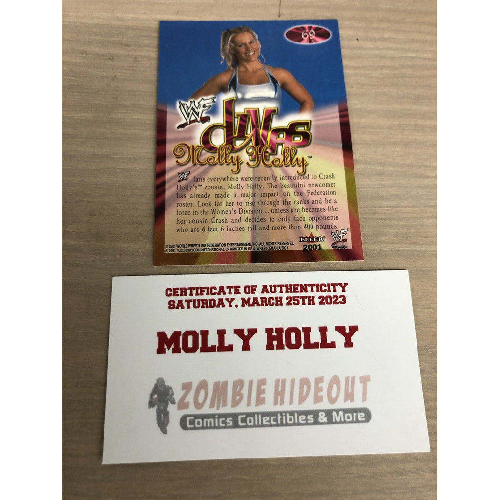 SIGNED AUTOGRAPH 2001 Fleer WWF Wrestlemania Championship Gold Molly Holly #69