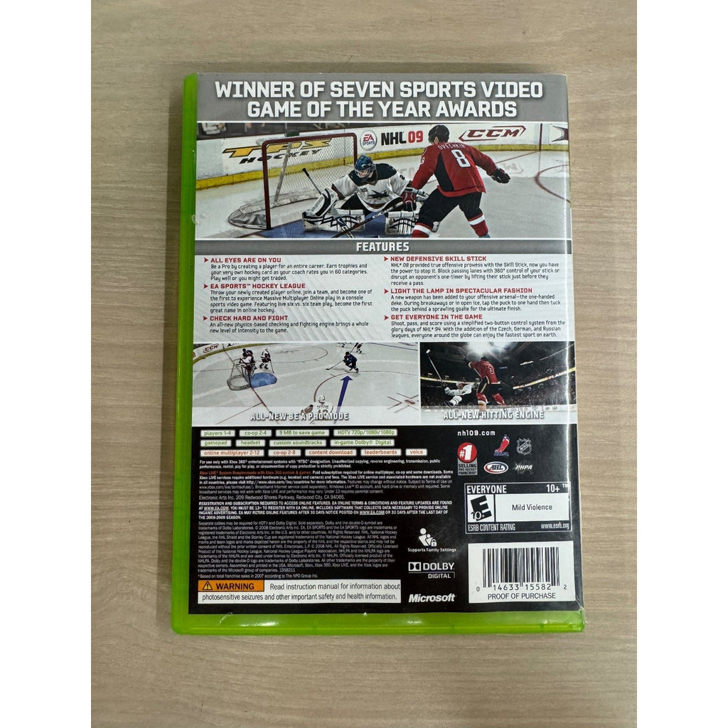 NHL 09 Xbox 360 Video Game EA Sports Hockey Multiplayer NTSC