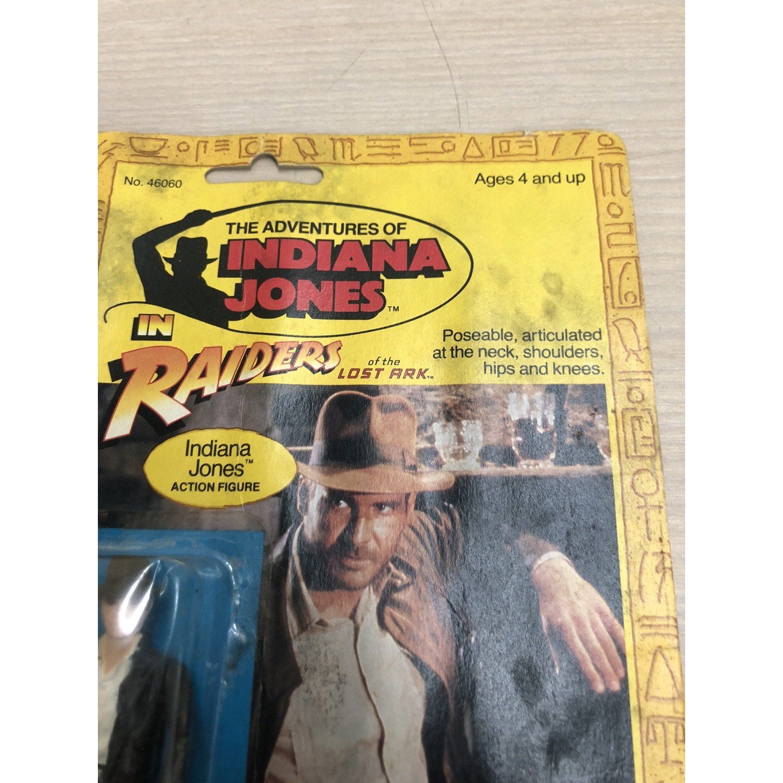 1982 Kenner Indiana Jones ROTLA Indiana Jones Action Figure 4 Back Card See Pics