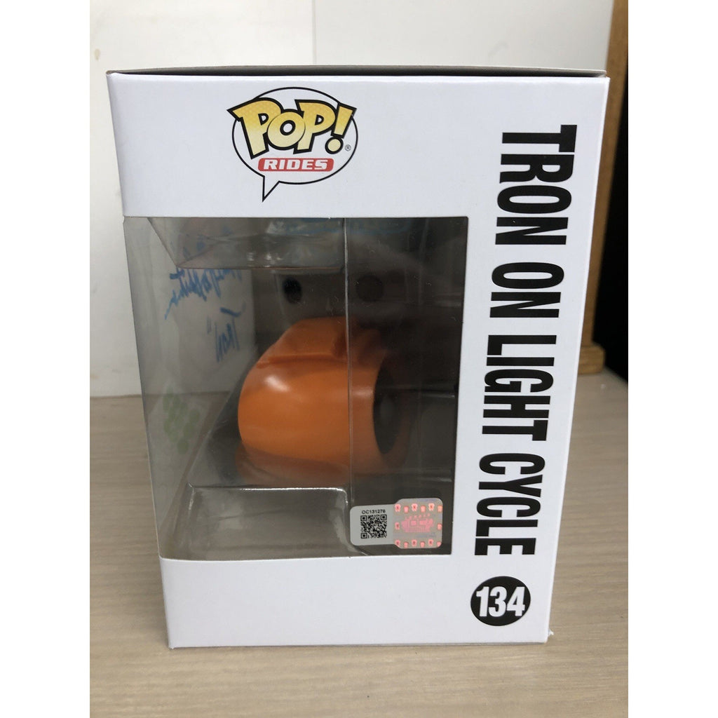 TRON - ON LIGHT CYCLE - #134 - SIGNED FUNKO POP - BRUCE BOXLEITINER - OCCM CoA