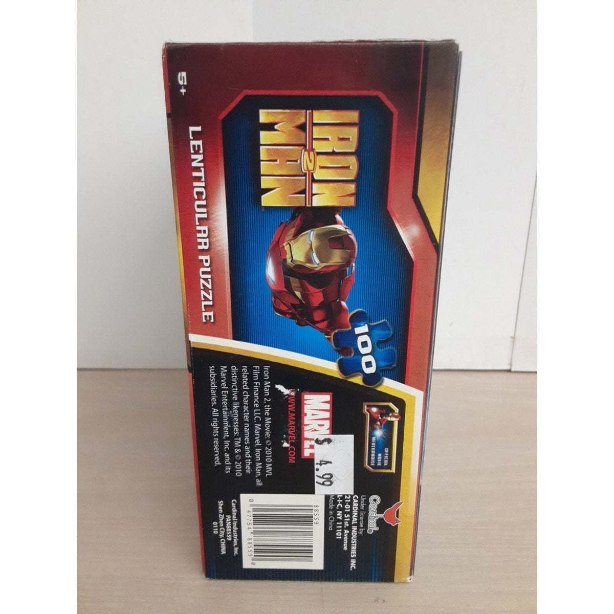 2010 Cardinal Marvel Iron Man 2 Lenticular 100 Piece Jigsaw Puzzle