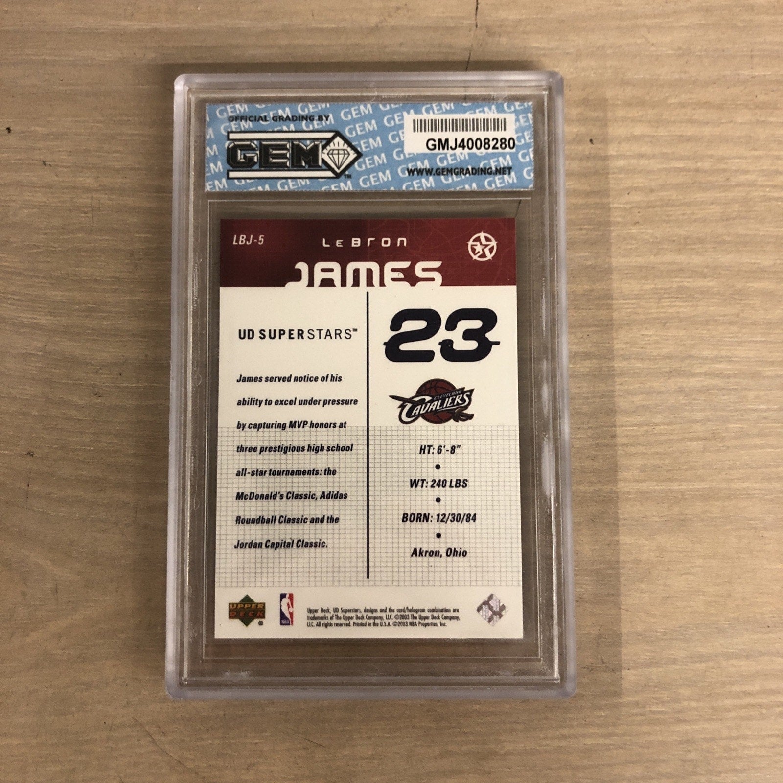 LeBron James 2003-2004 Upper Deck SS #LBJ-5 Rookie GEM 10