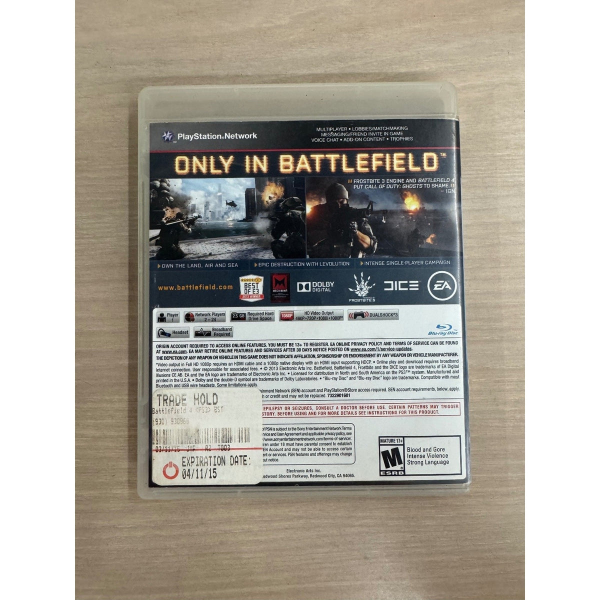 Battlefield 4 PS3 PlayStation 3 Video Game Multiplayer Shooter