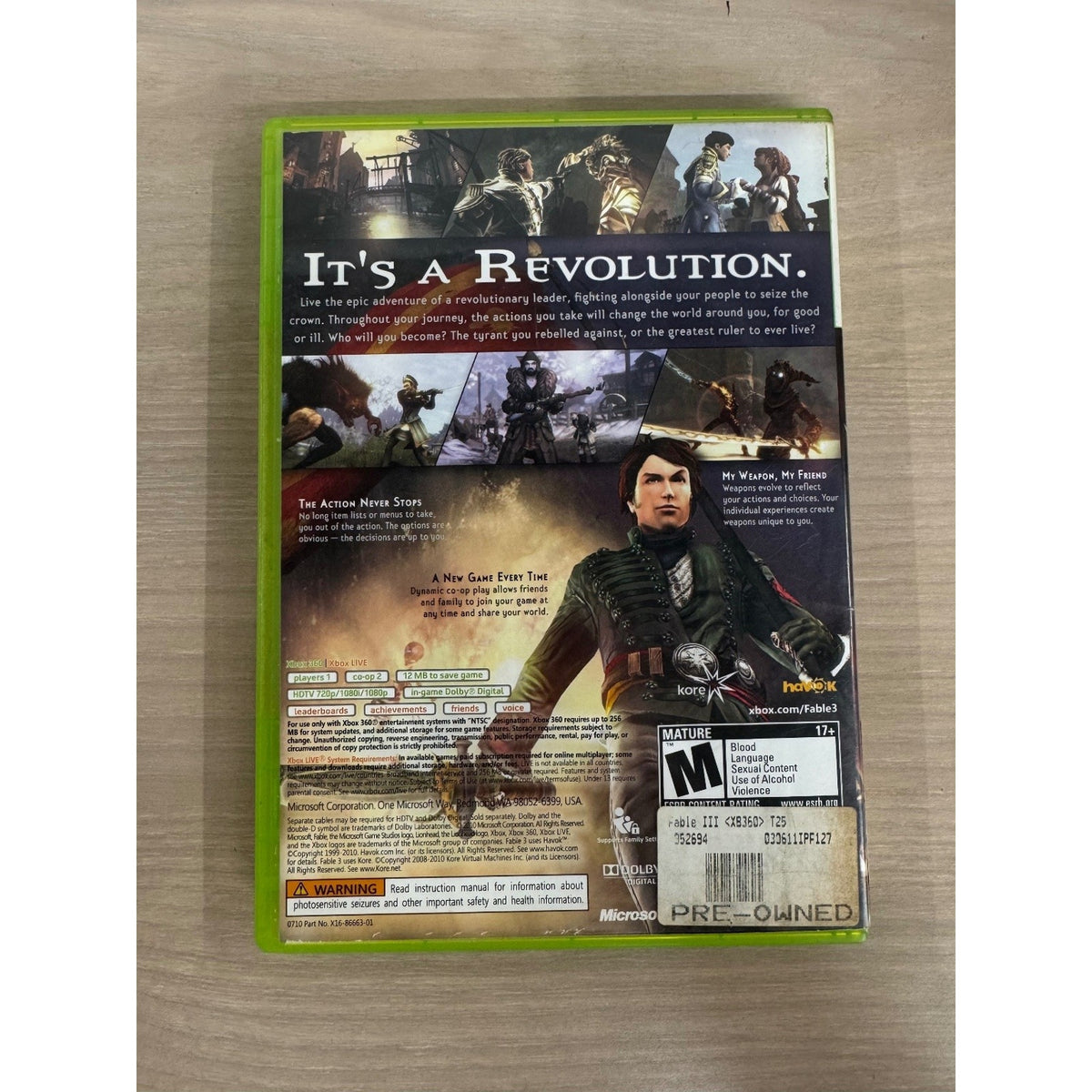 Fable III Xbox 360 Video Game RPG Adventure Lionhead Studios
