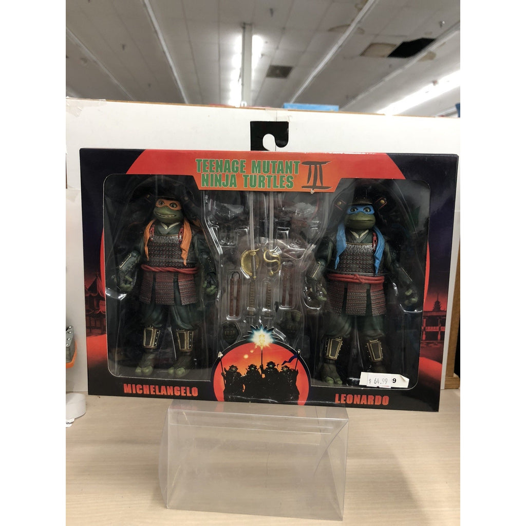NECA Teenage Mutant Ninja Turtles Time III 3 Movie Michelangelo Leonardo 2 Pack