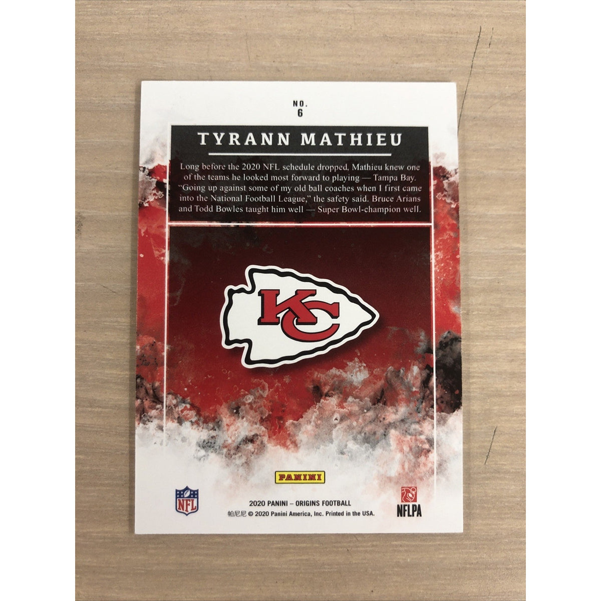2020 Panini Origins Football Tyrann Mathieu Blue /99