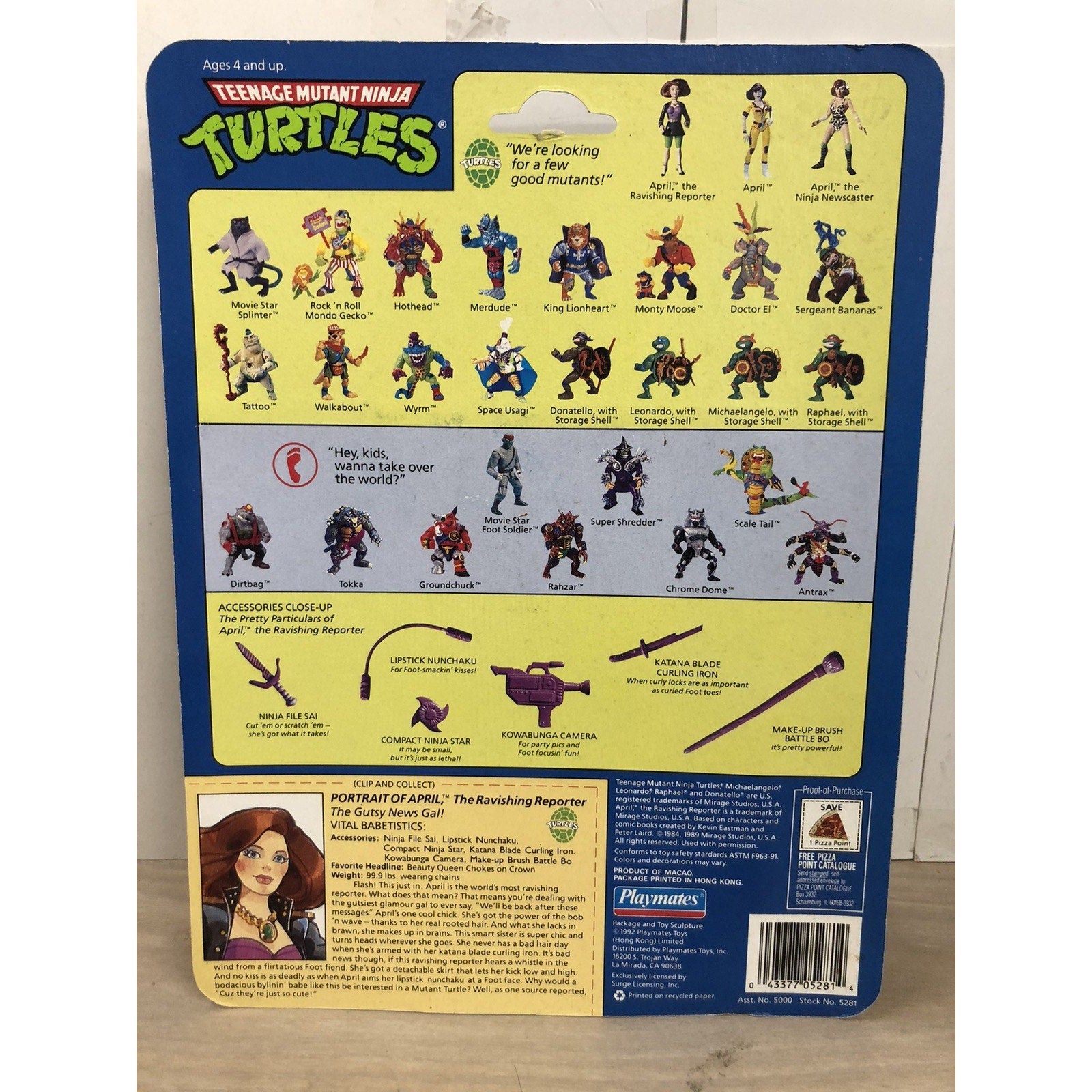 1992 Teenage Mutant Ninja Turtles-April O’Neil Ravishing Reporter Action Figure