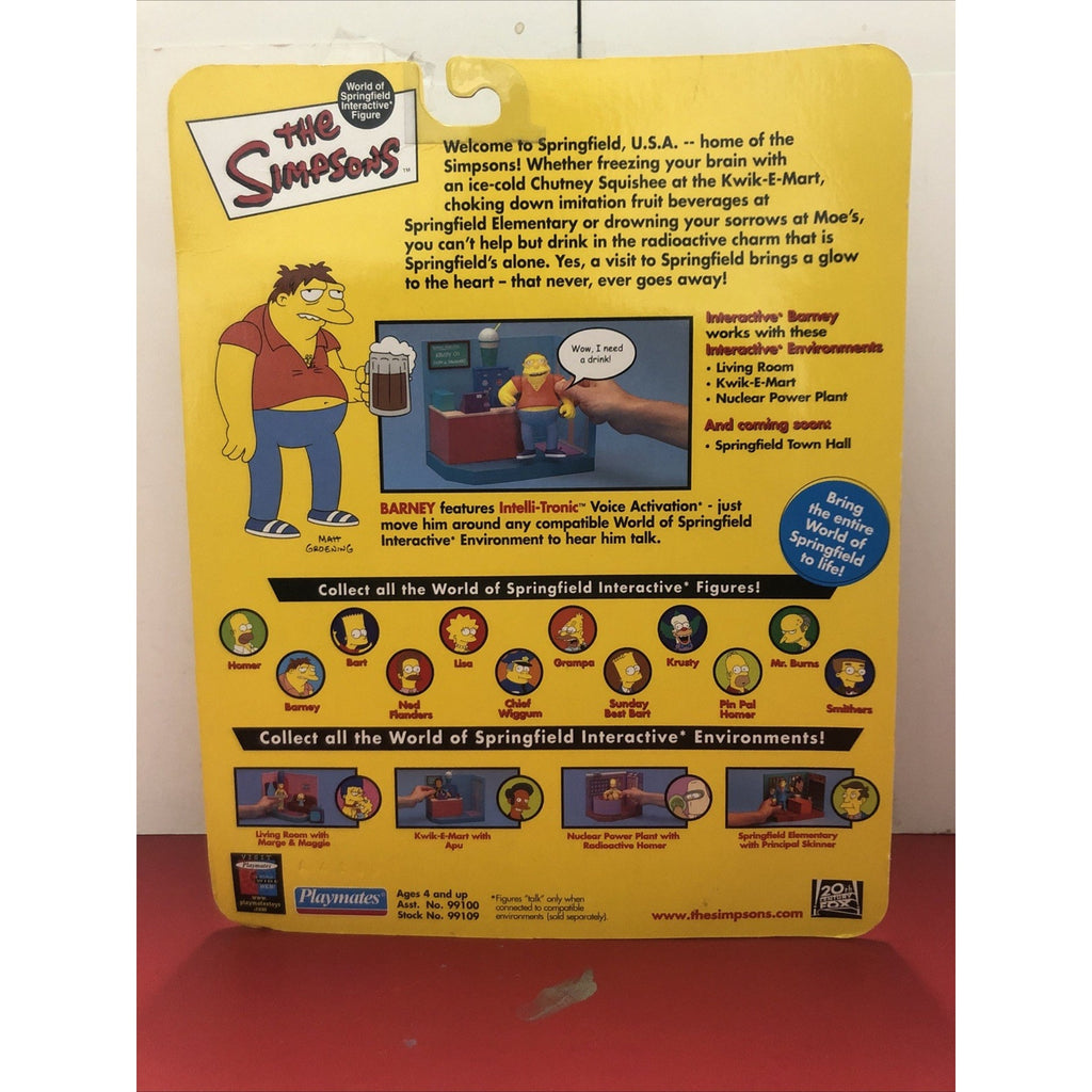 The Simpsons World of Springfield Barney Gumble Wave 2 Action Figure MOC