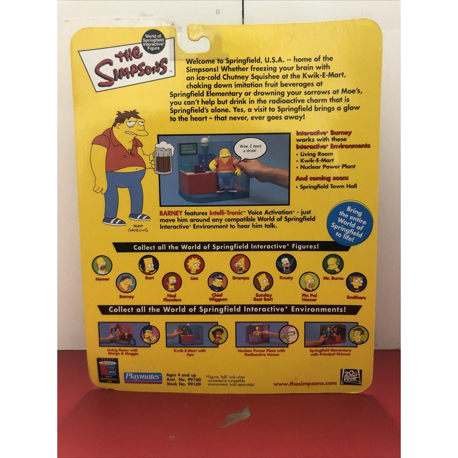 The Simpsons World of Springfield Barney Gumble Wave 2 Action Figure MOC